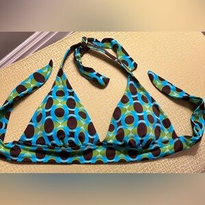 Kim Rogers Beachwear Top in Blue and Green